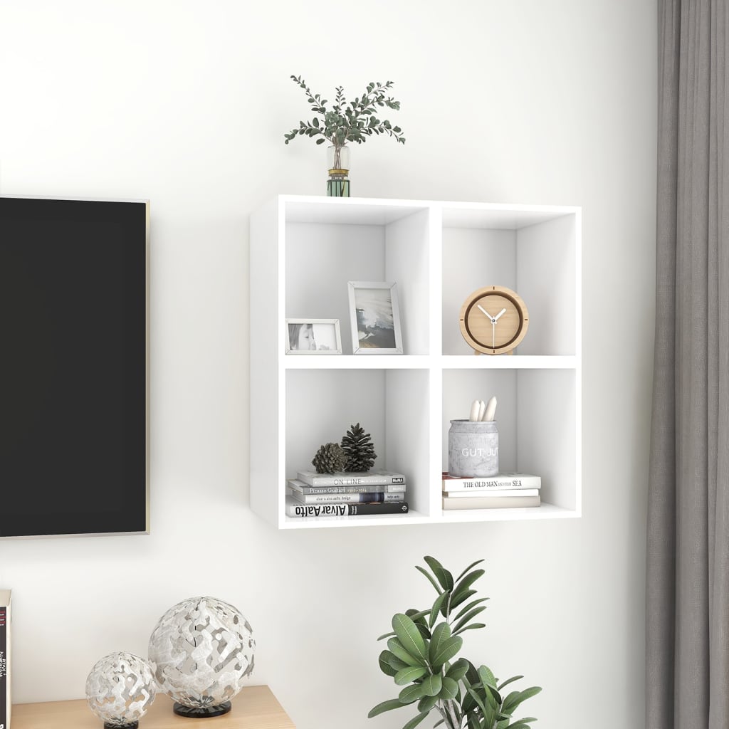 Veggskap i 4 stk 37x37x37 cm konstruert tre hvit