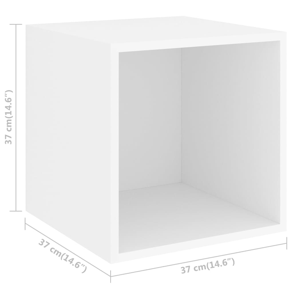 Veggskap i 4 stk 37x37x37 cm konstruert tre hvit