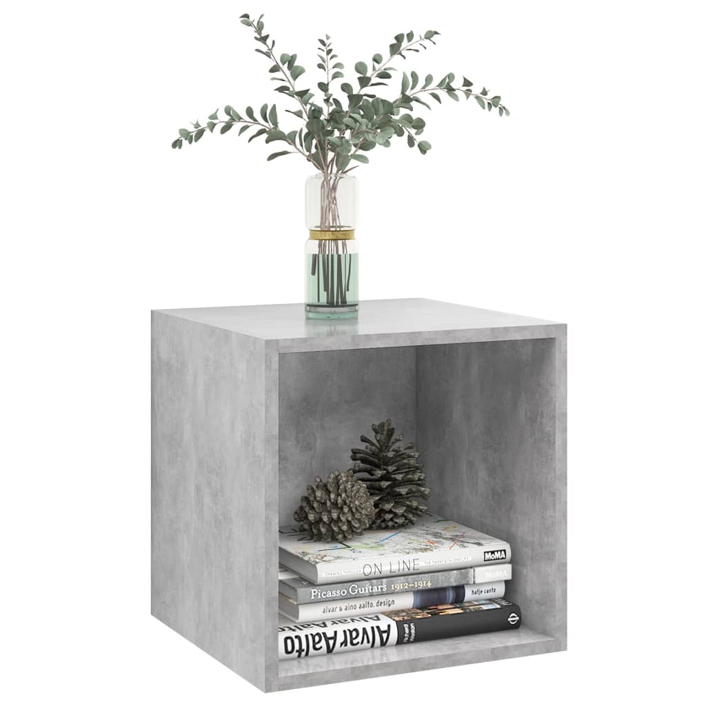 Veggskap i 2 stk 37x37x37 cm konstruert tre betonggrå