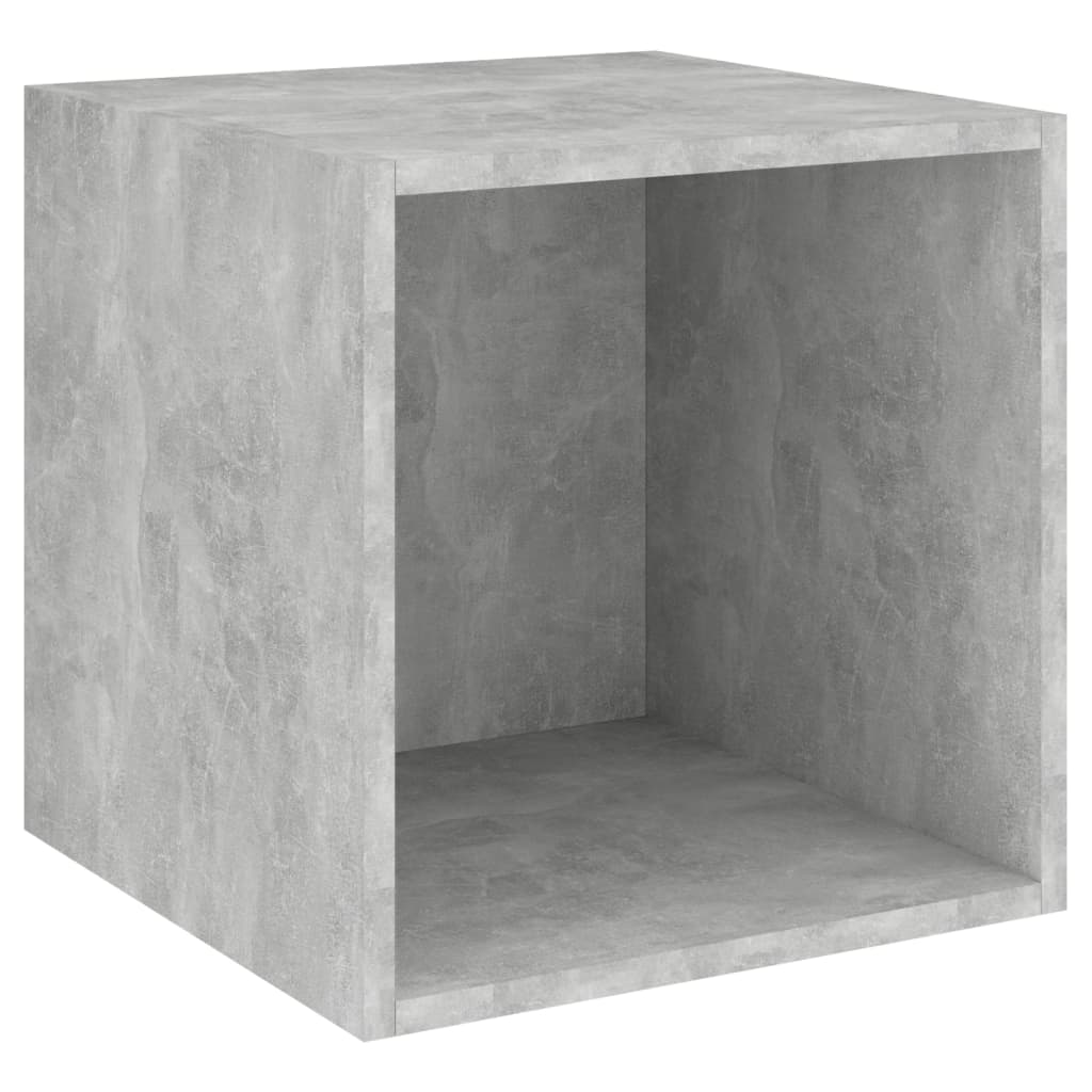 Veggskap i 2 stk 37x37x37 cm konstruert tre betonggrå