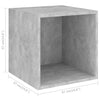 Veggskap i 2 stk 37x37x37 cm konstruert tre betonggrå