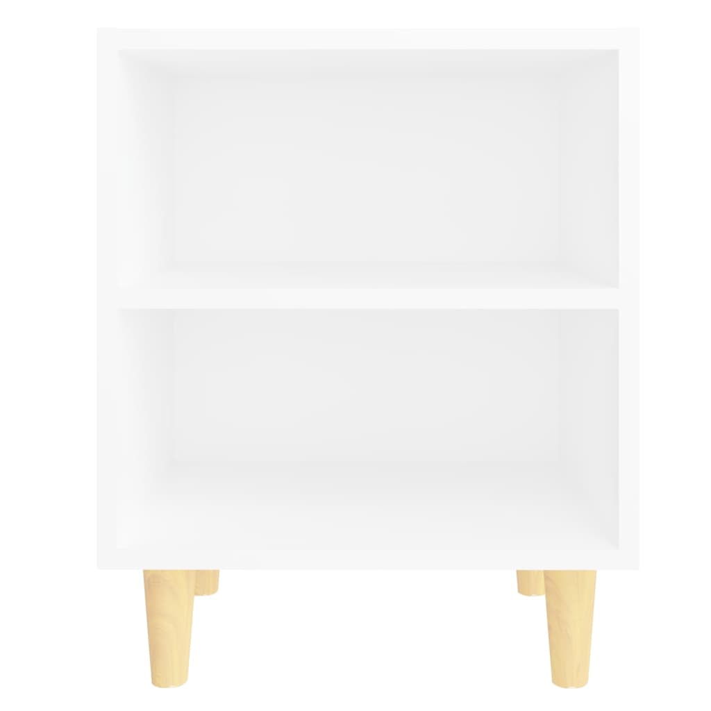 Nattbord med ben i heltre hvit 40x30x50 cm
