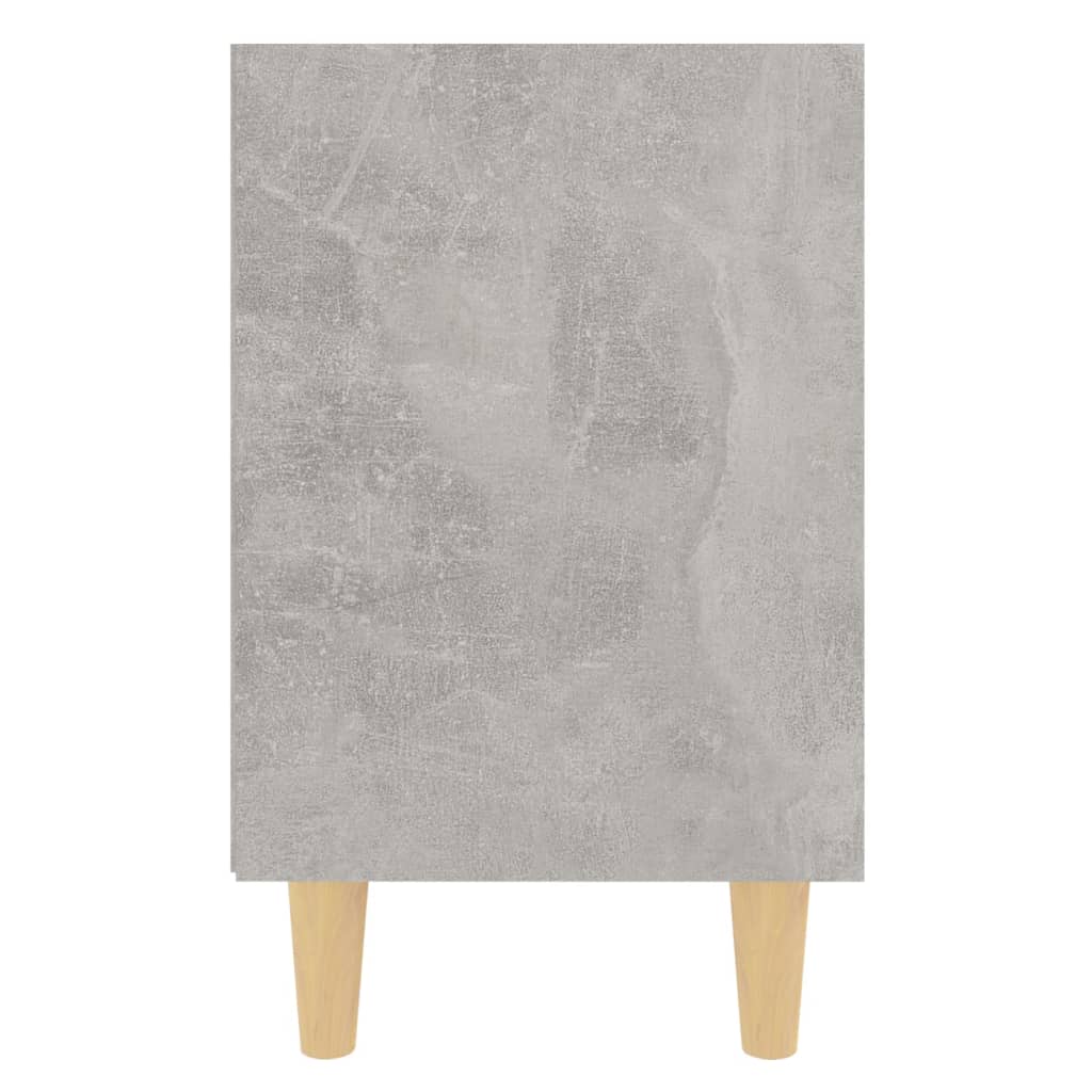 Nattbord med ben i heltre betonggrå 40x30x50 cm