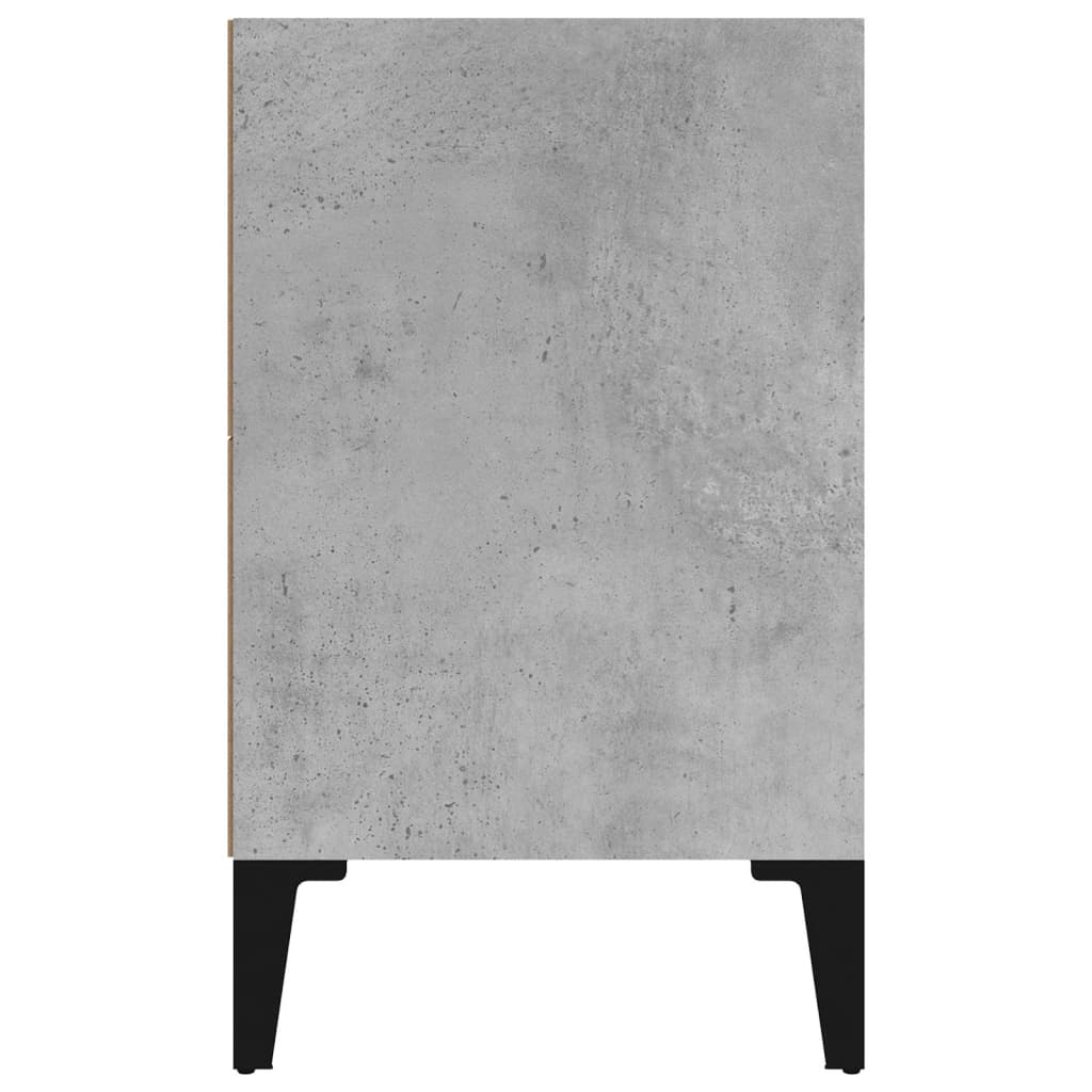 Nattbord med metallben betonggrå 40x30x50 cm