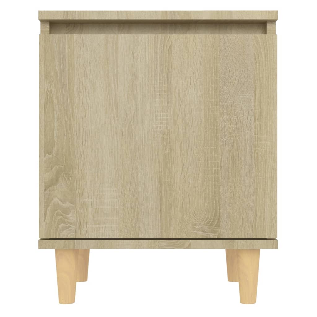 Nattbord med ben i heltre 2 stk sonoma eik 40x30x50 cm