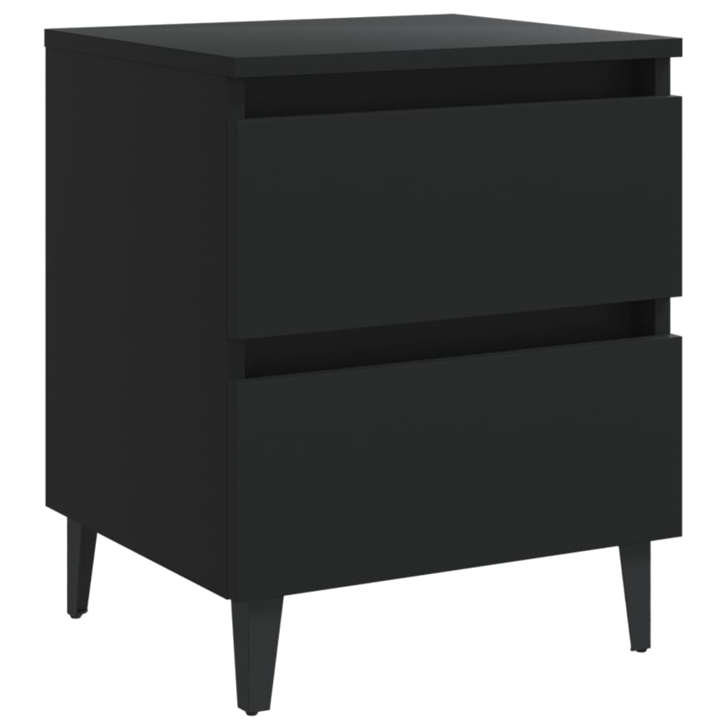 Nattbord 2 stk svart 40x35x50 cm konstruert tre