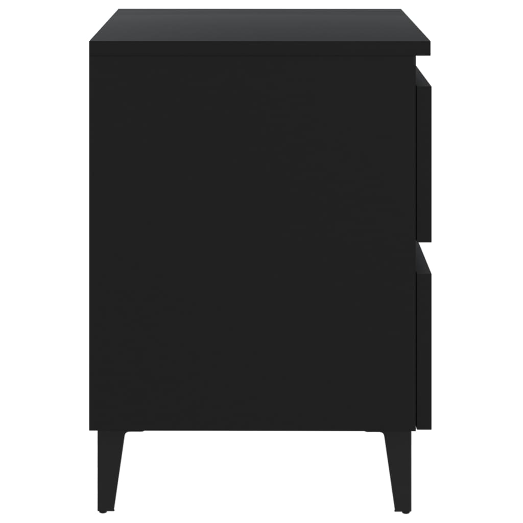 Nattbord 2 stk svart 40x35x50 cm konstruert tre