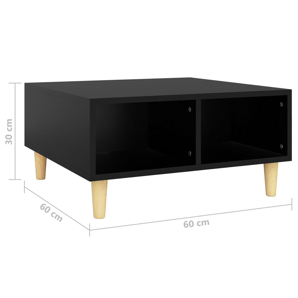 Salongbord svart 60x60x30 cm konstruert tre