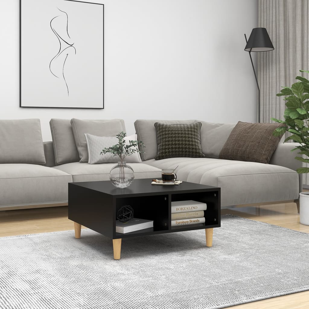 Salongbord svart 60x60x30 cm konstruert tre