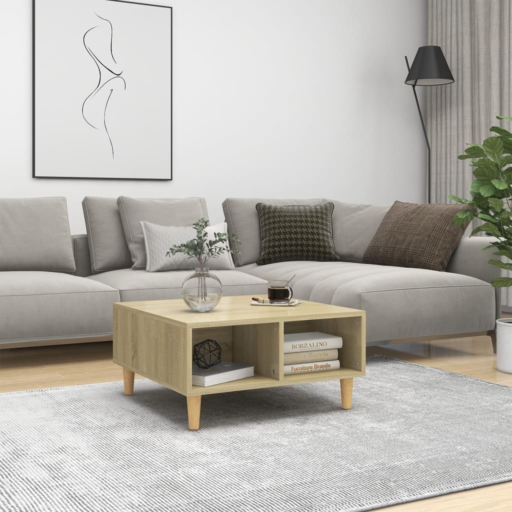 Salongbord sonoma eik 60x60x30 cm konstruert tre