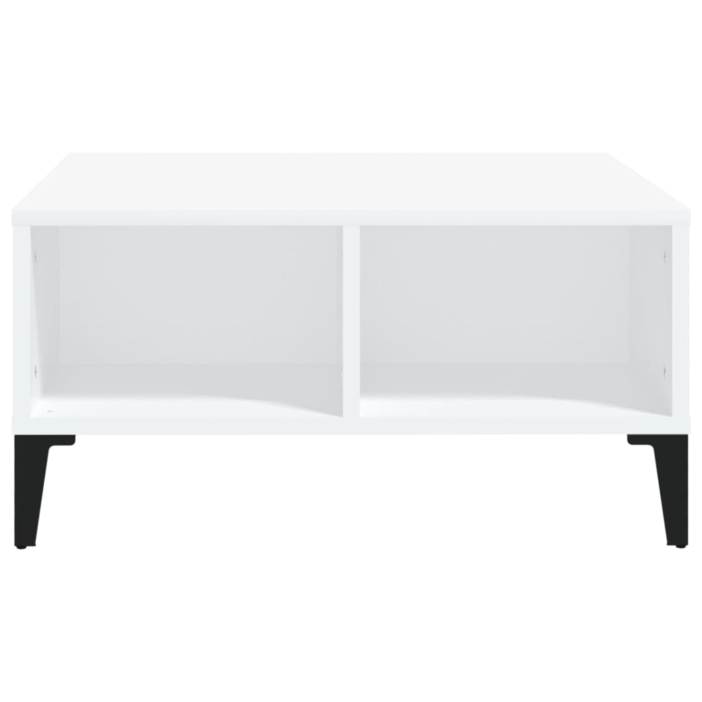 Salongbord hvit 60x60x30 cm konstruert tre