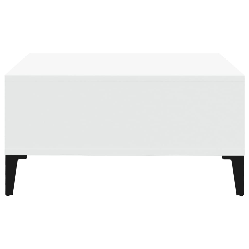 Salongbord hvit 60x60x30 cm konstruert tre