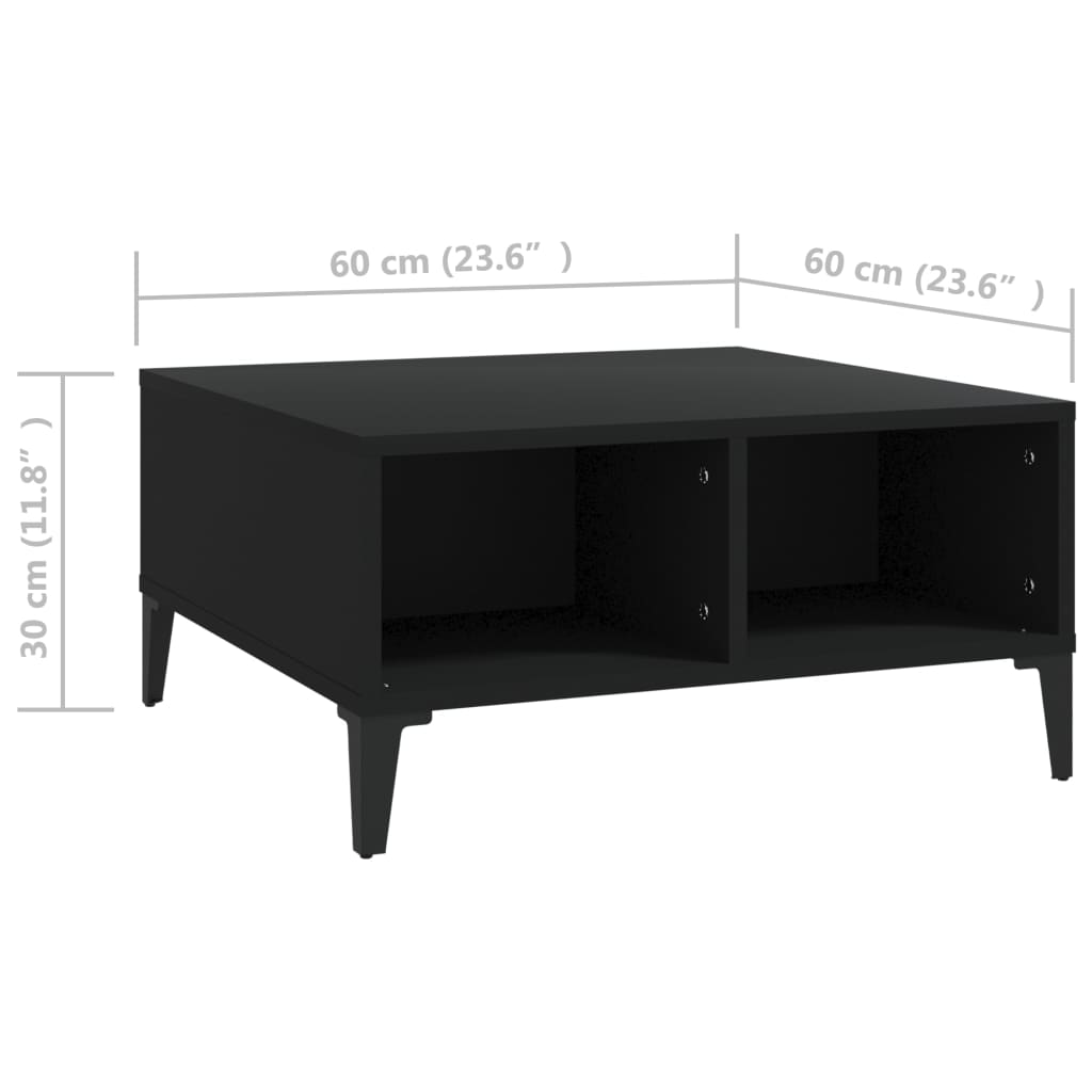 Salongbord svart 60x60x30 cm konstruert tre