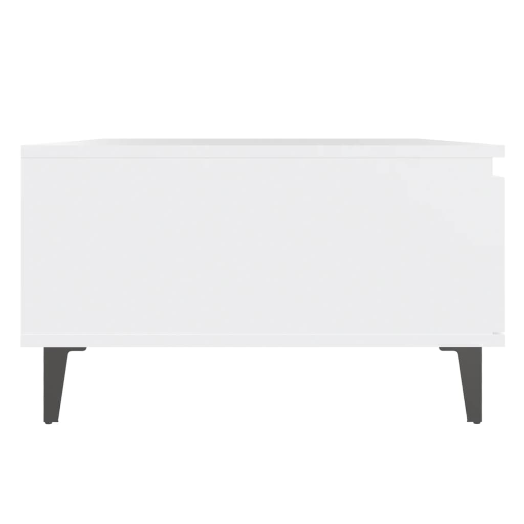 Salongbord hvit 90x60x35 cm konstruert tre