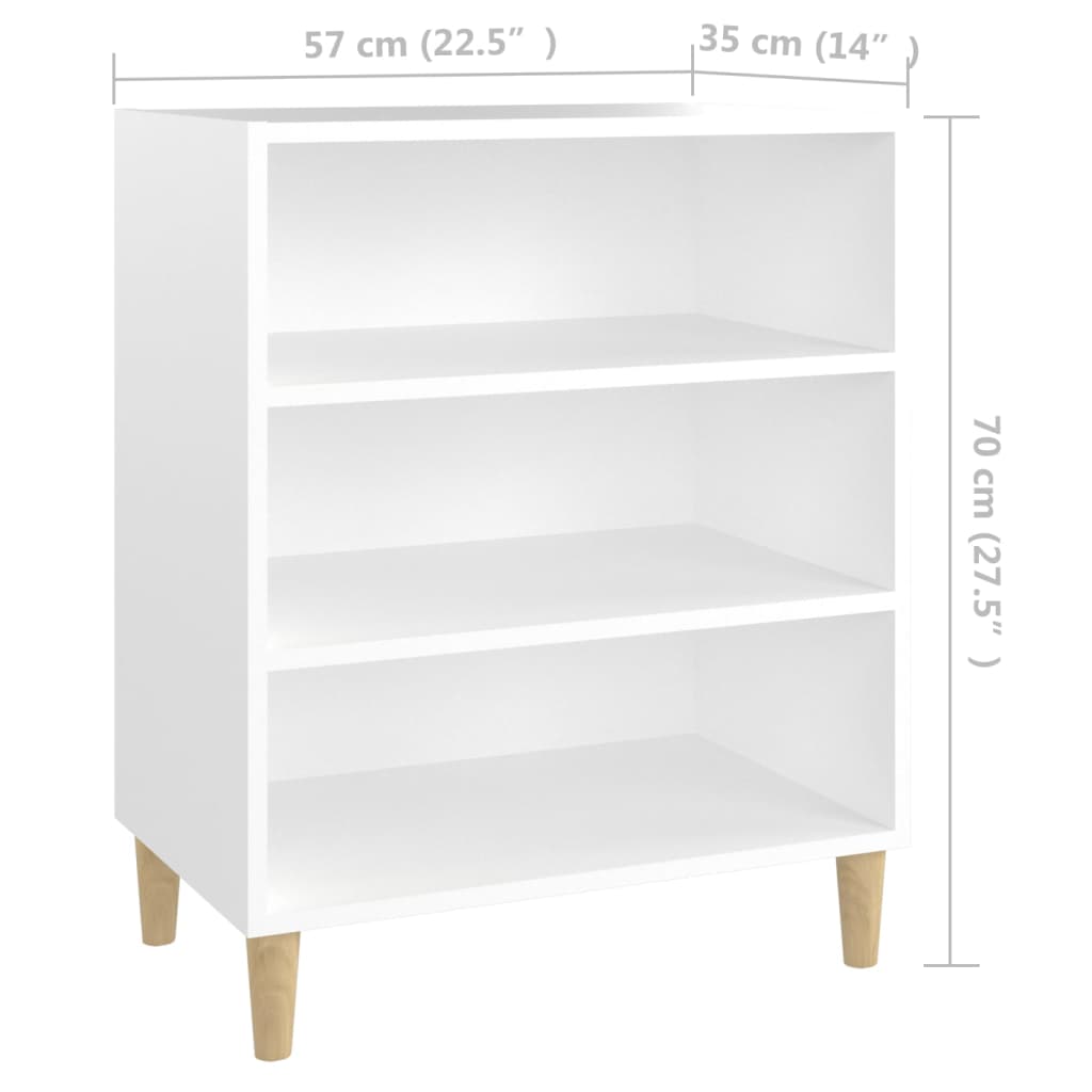 Skjenk hvit 57x35x70 cm konstruert tre