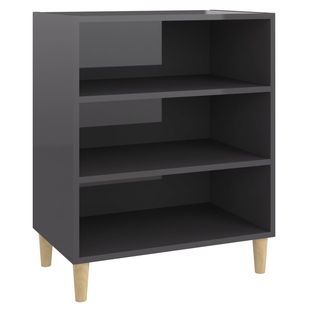 Skjenk høyglans grå 57x35x70 cm konstruert tre