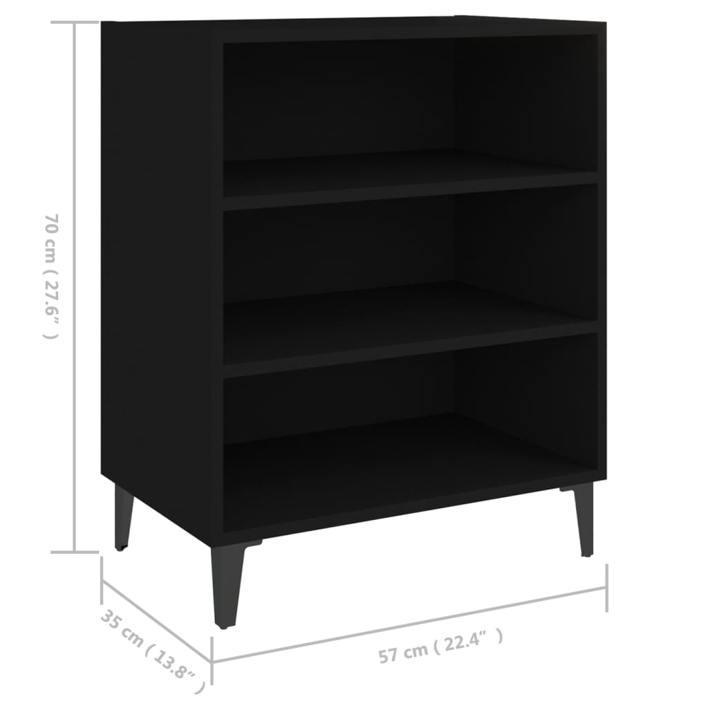 Skjenk svart 57x35x70 cm konstruert tre
