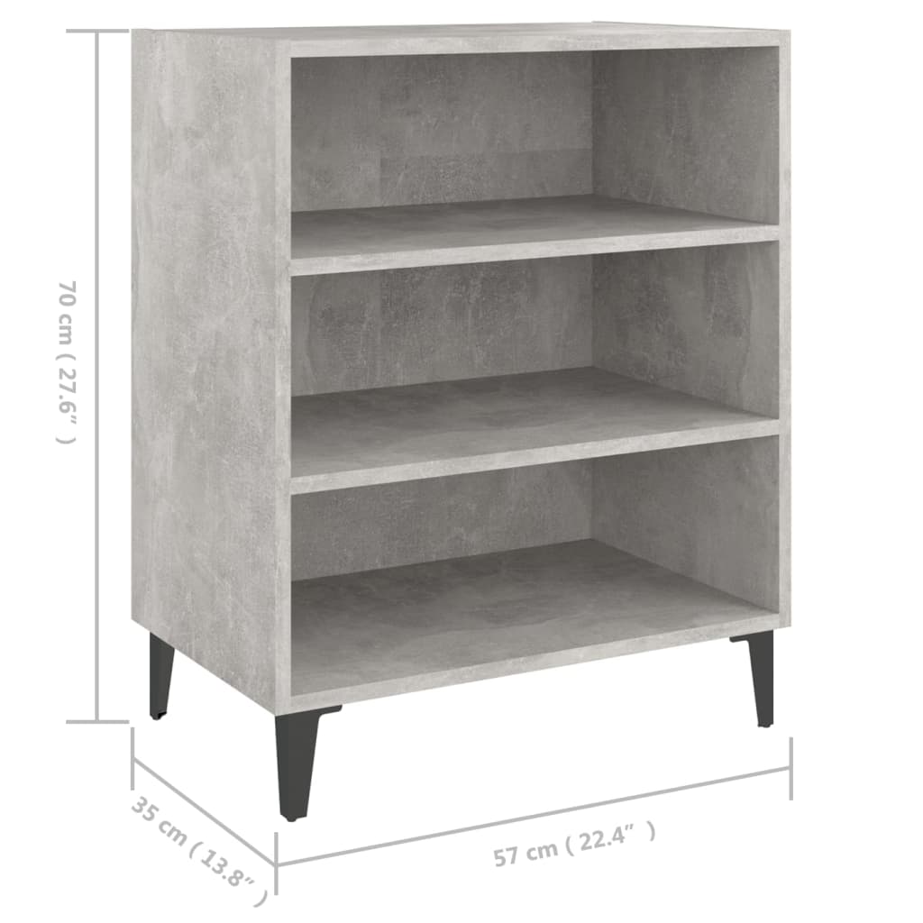 Skjenk betonggrå 57x35x70 cm konstruert tre