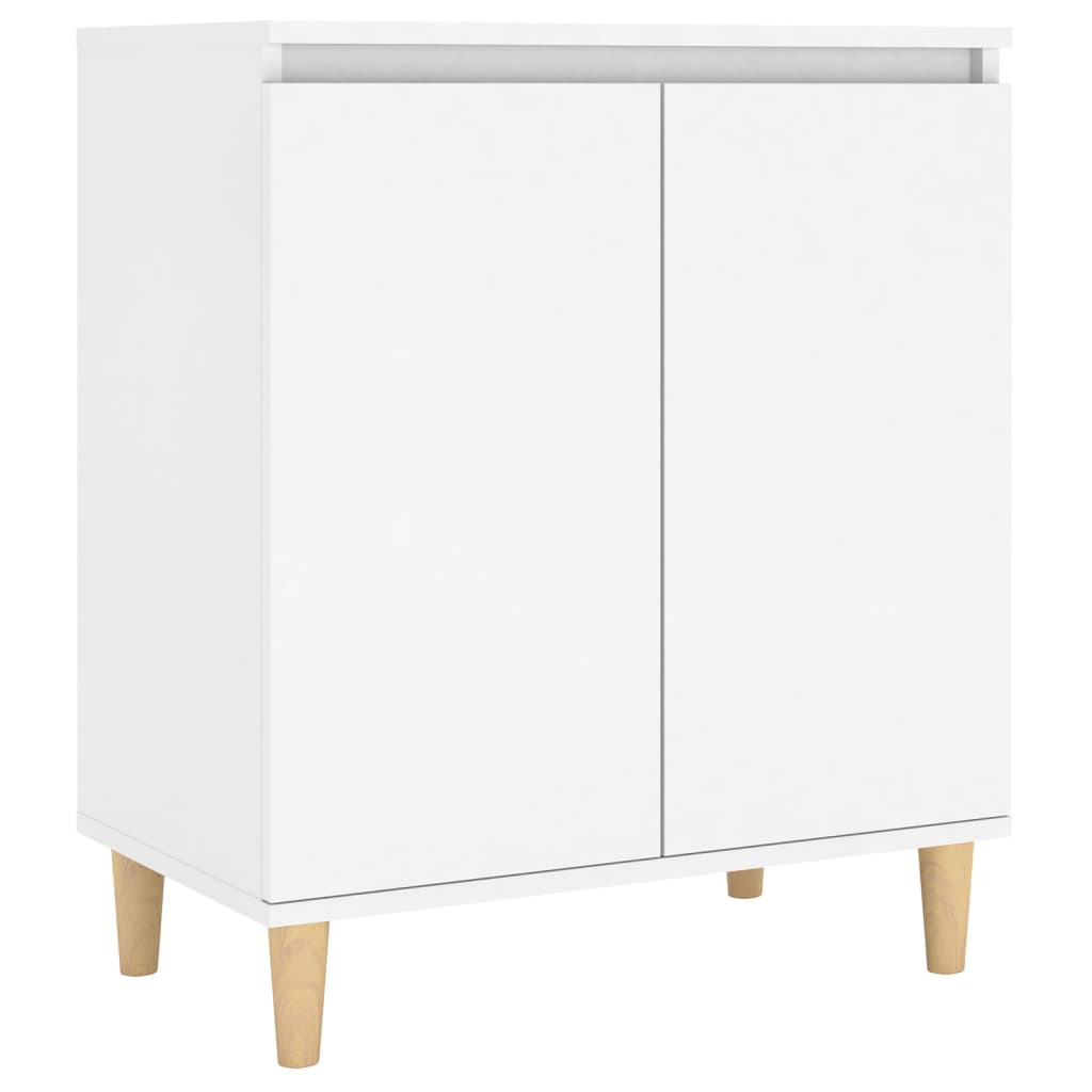 Skjenk med ben i heltre hvit 60x35x70 cm konstruert tre