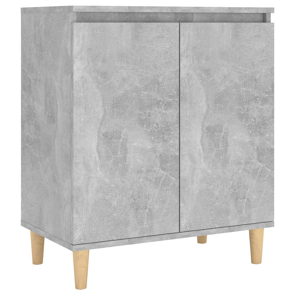 Skjenk med ben i heltre betonggrå 60x35x70 cm konstruert tre
