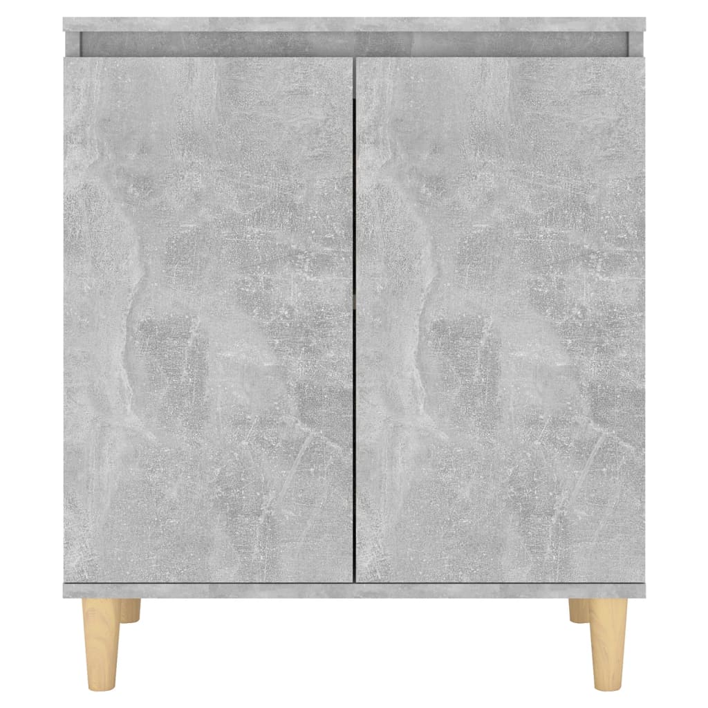 Skjenk med ben i heltre betonggrå 60x35x70 cm konstruert tre