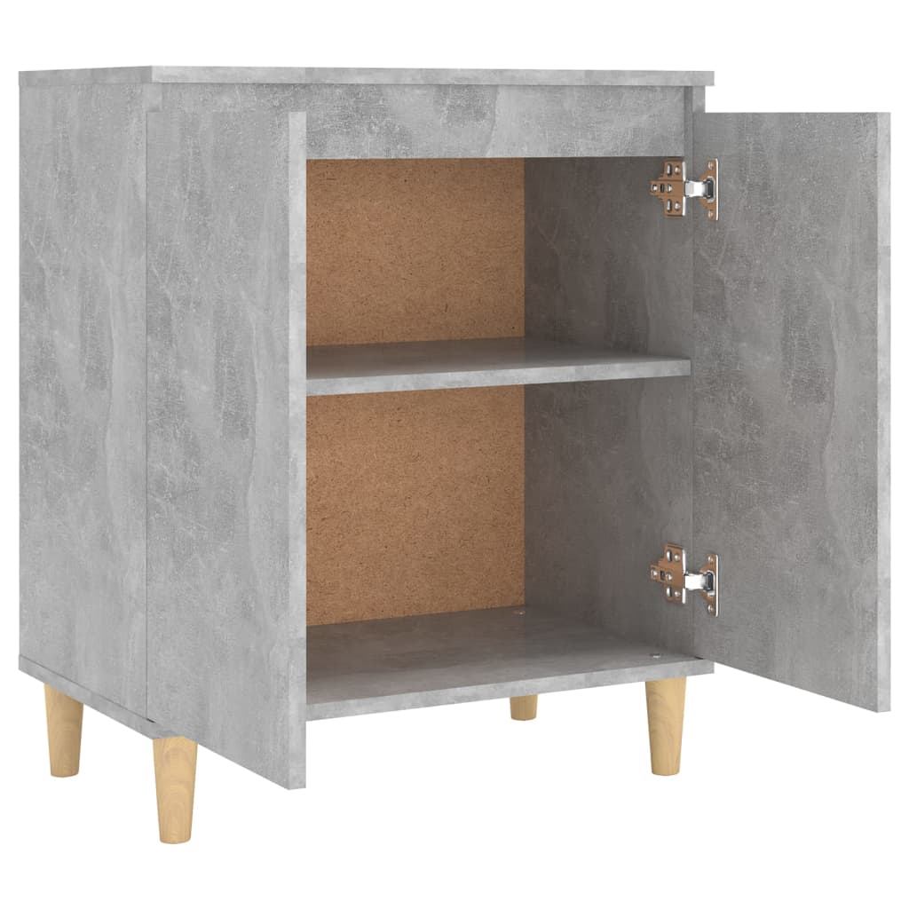 Skjenk med ben i heltre betonggrå 60x35x70 cm konstruert tre