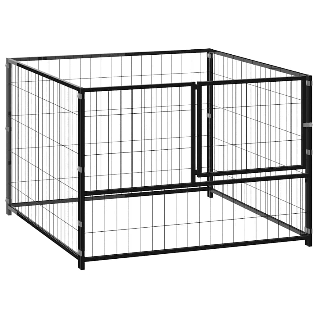 Hundebur svart 100x100x70 cm stål