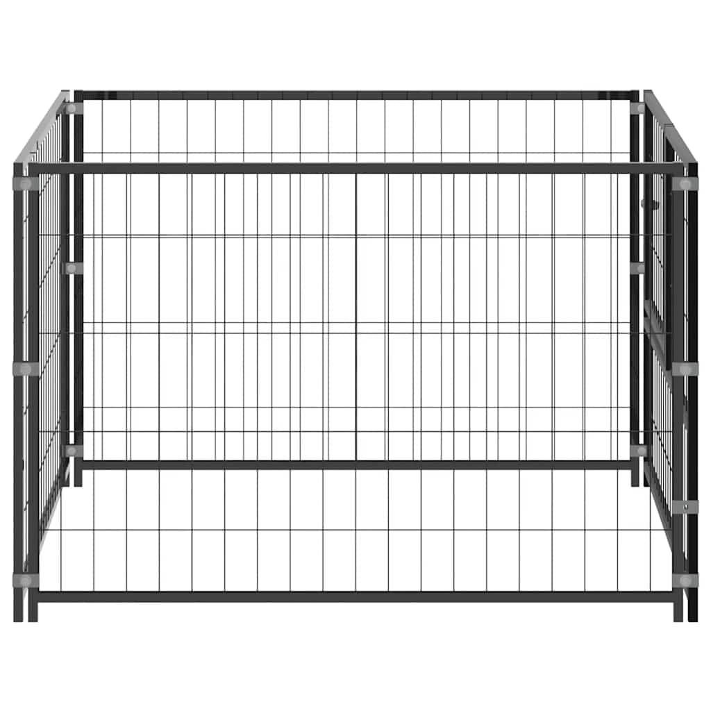 Hundebur svart 100x100x70 cm stål