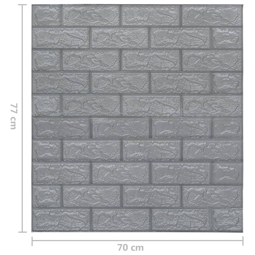 3D-tapet murstein selvklebende 10 stk antrasitt