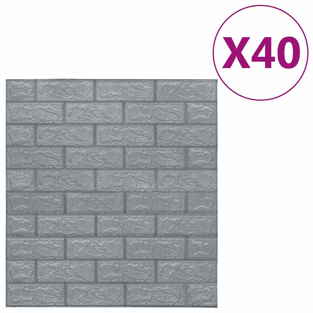 3D-tapet murstein selvklebende 40 stk antrasitt