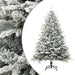 Kunstig juletre med flokket snø grønn 210 cm PVC og PE