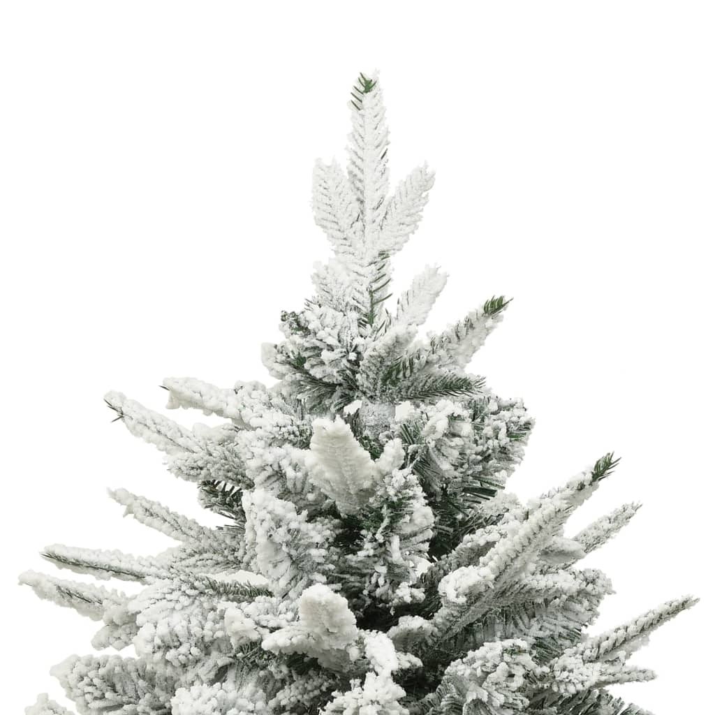 Kunstig juletre med flokket snø grønn 210 cm PVC og PE