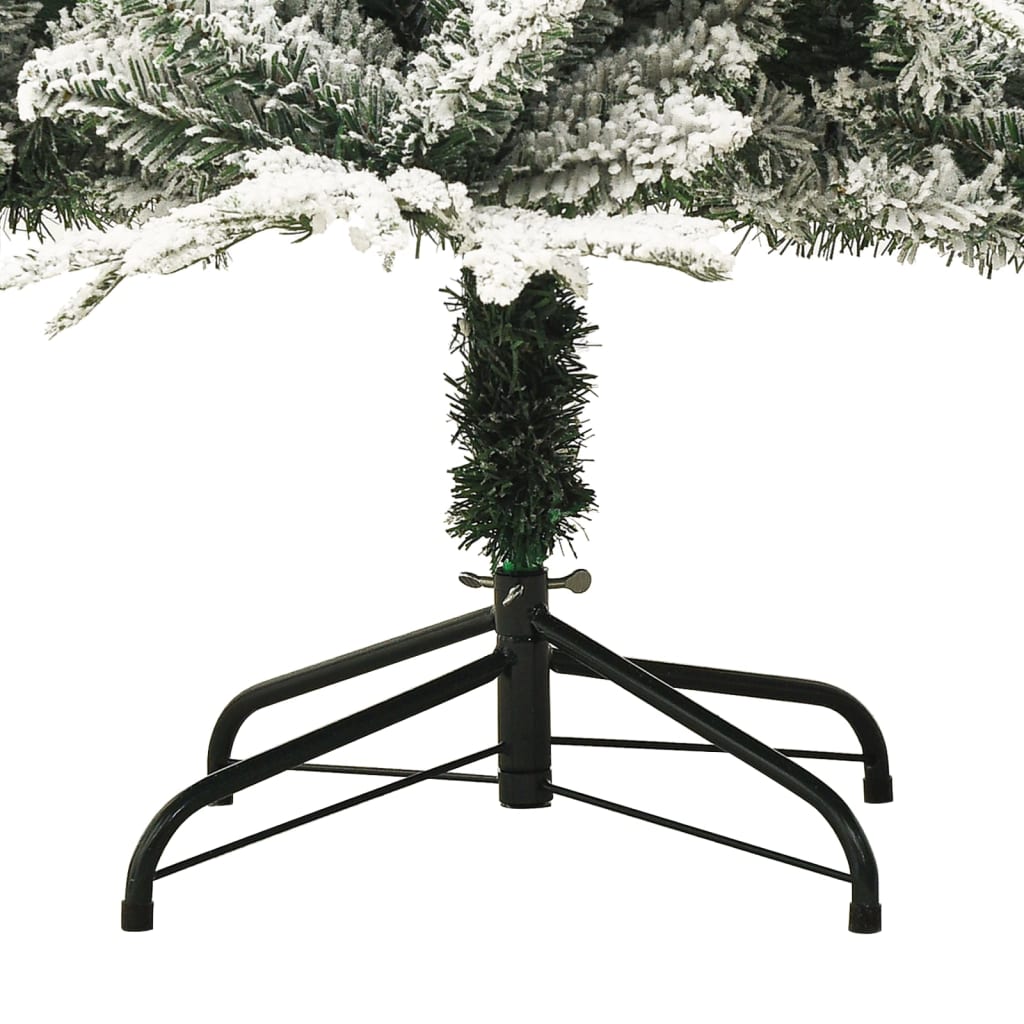 Kunstig juletre med flokket snø grønn 210 cm PVC og PE