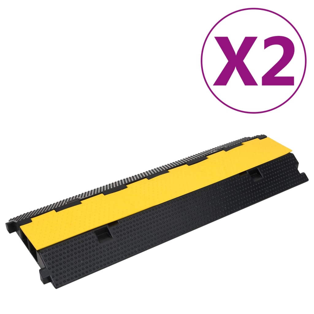 Kabelbeskytter 2 kanaler 2 stk 100 cm gummi vidaXL