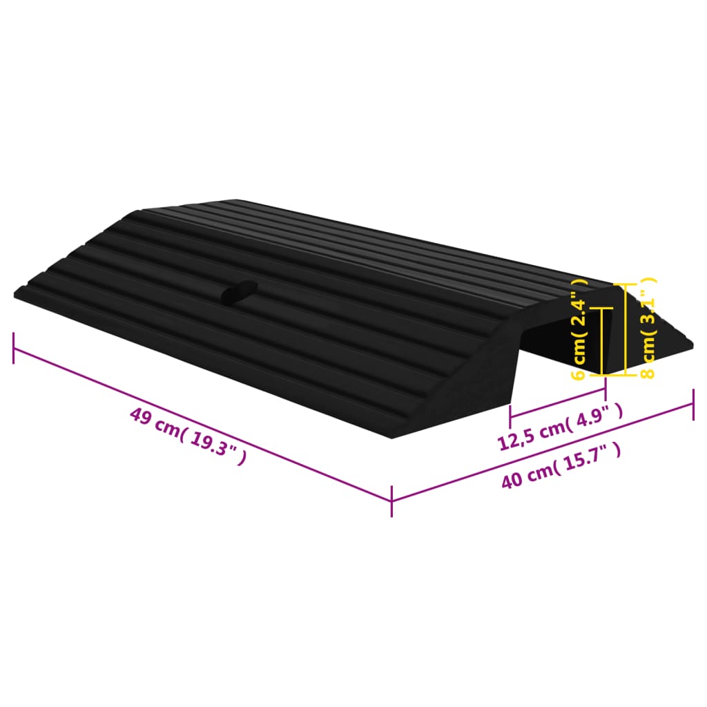 Terskelramper bro 3 stk 49x40x8 cm gummi