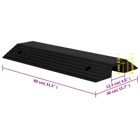 Terskelramper bro 2 stk 80x40x8 cm gummi