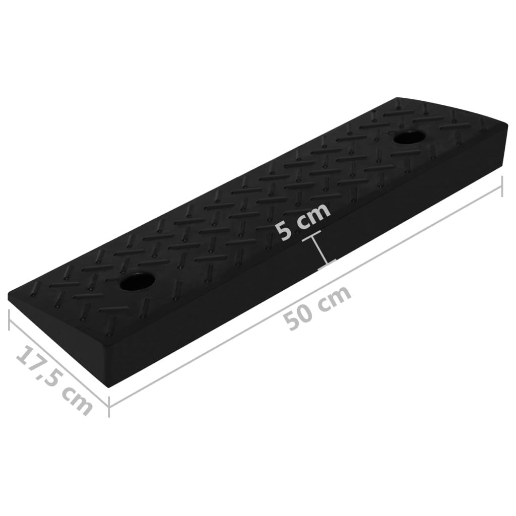 Fortausrampe 2 stk 50x17,5x5 cm gummi vidaXL