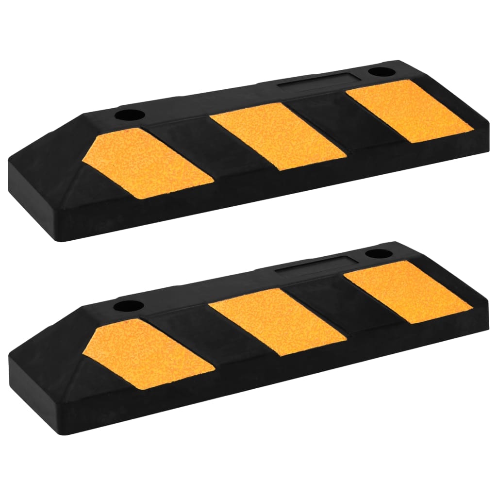 Reflekterende parkeringsklosser 2 stk 56x15x10 cm gummi