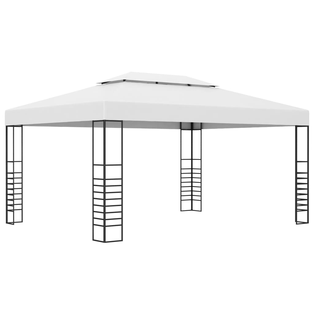 Paviljong med LED-lysslynge 4x3x2,7 m hvit vidaXL