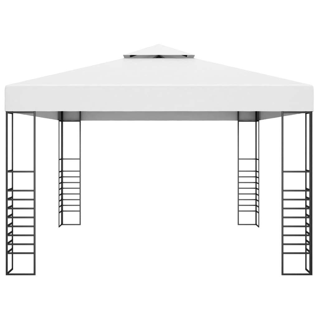 Paviljong med LED-lysslynge 4x3x2,7 m hvit vidaXL