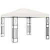 Paviljong med LED-lysslynge 3x3 m kremhvit stoff