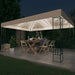 Paviljong med LED-lysslynge 3x4 m kremhvit stoff