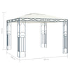 Paviljong med LED-strenglys 300x300 cm krem