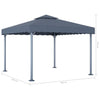 Paviljong med LED-strenglys 300x300 cm antrasitt aluminium