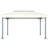 Paviljong med LED-strenglys 400x300 cm krem aluminium