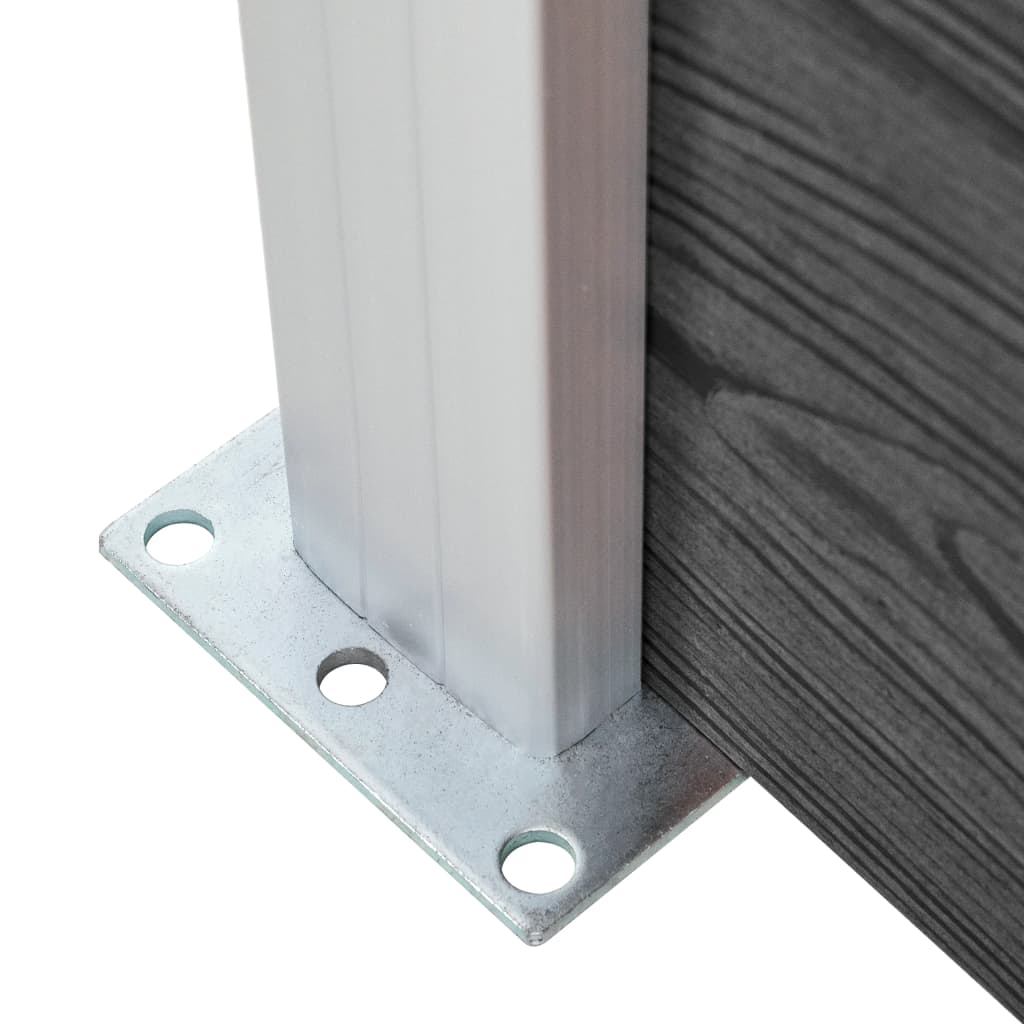 Gjerdepanelsett WPC 699x186 cm svart