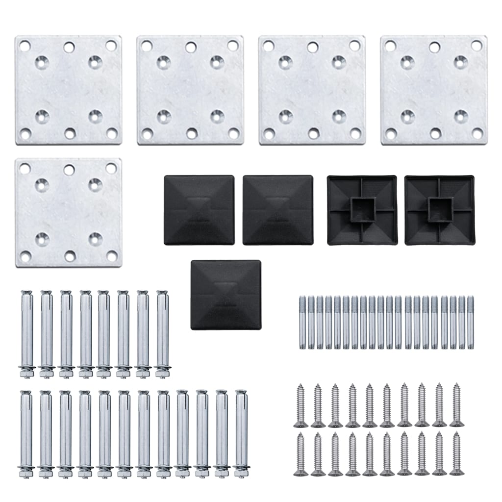 Gjerdepanelsett WPC 699x186 cm svart