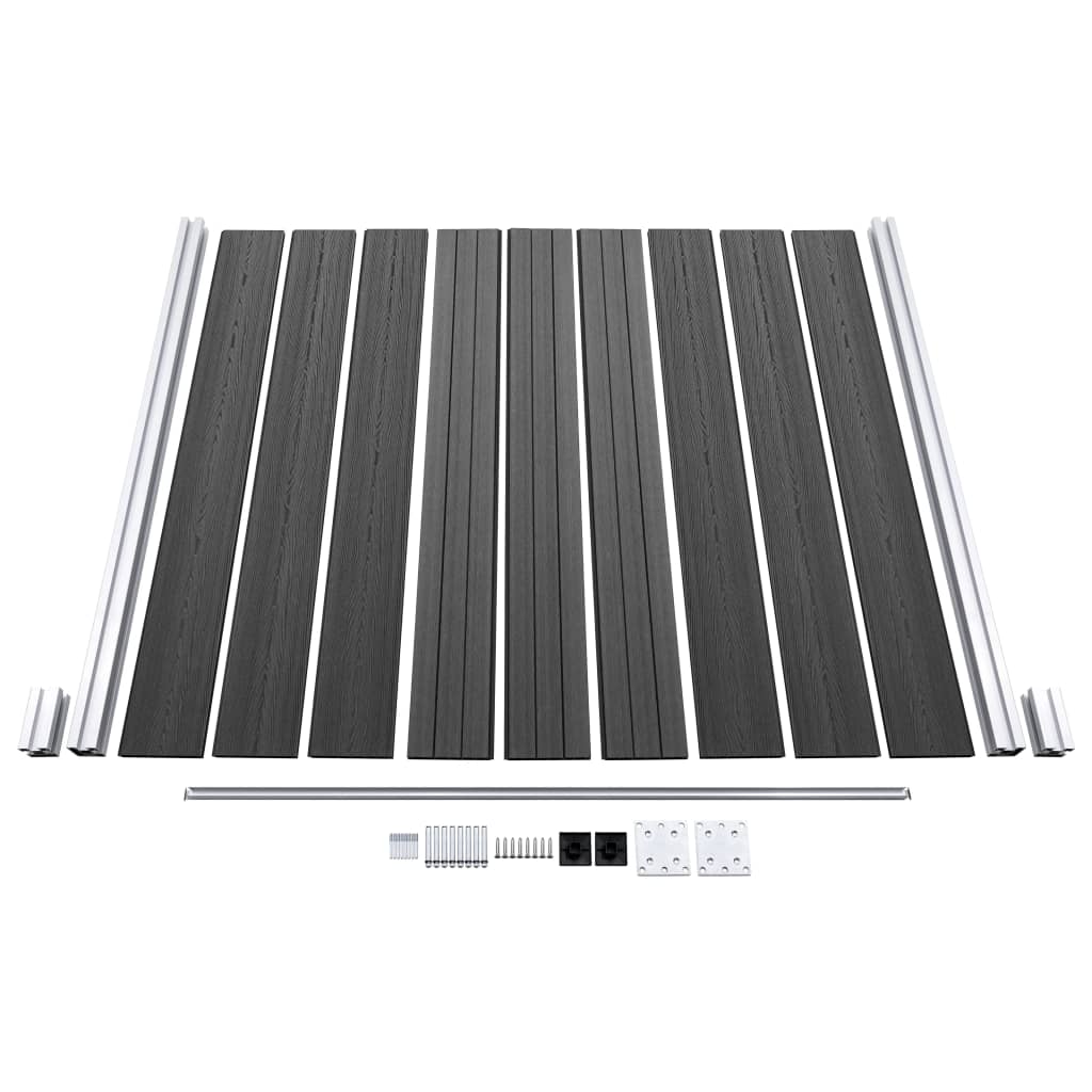 Gjerdepanelsett WPC 1045x186 cm svart