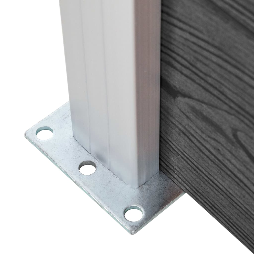 Gjerdepanelsett WPC 1045x186 cm svart