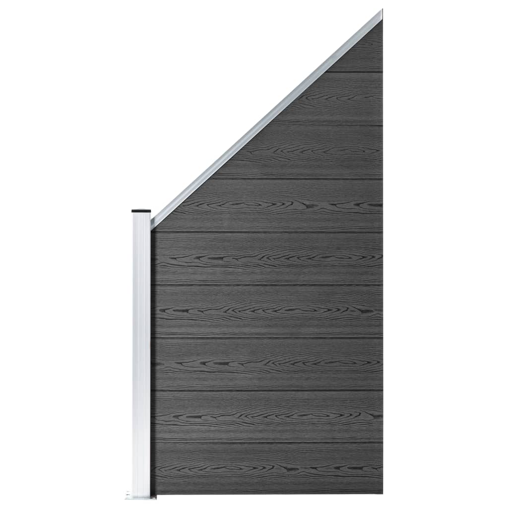 Gjerdepanelsett WPC 1311x(105-186) cm svart